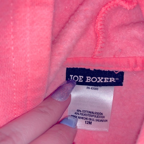 Joe Boxer Girls 12M Coral Kitten Zip Up Sweatshirt - Picture 4 of 5